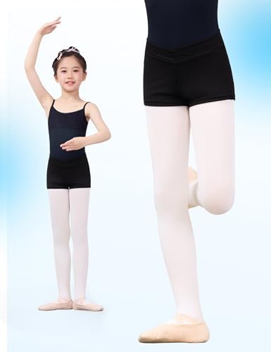 Girls Low Cut Ballet Shorts for Athletic, Gymnastics, Dance & Yoga - 9-10 Years