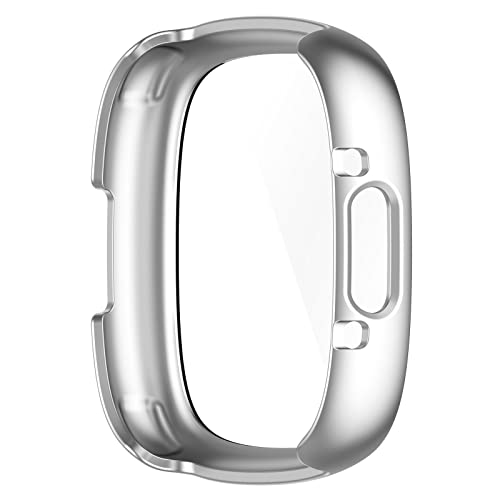 3 Pack Fitbit Versa 4 & Sense 2 Screen Protector Cases - Black, Silver, Rose Gold