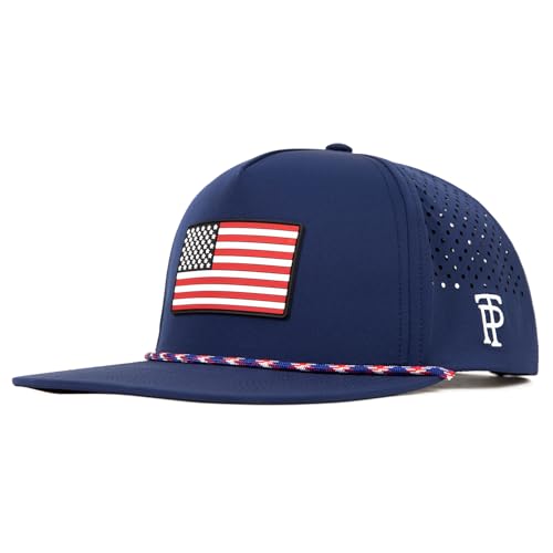 Waterproof Golf Snapback Hat American Flag Big Size Navy USA Variation