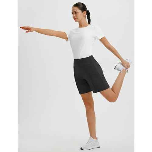 baleaf Women's 7 Inch Bermuda Long Shorts with Zipper Pockets High Waisted Athletic Shorts Walking Dressy Casual Loose