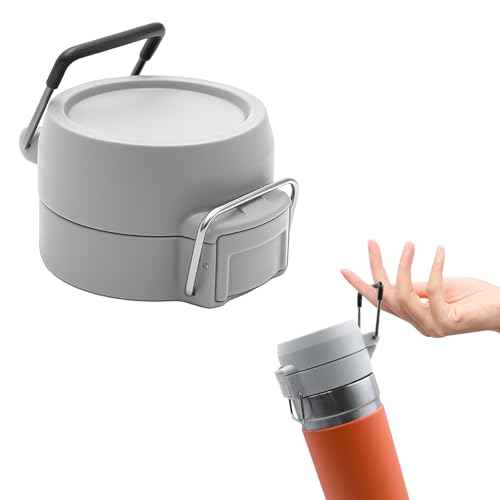 Replacement Lid for Stanley Quick Flip GO, Top Cover Compatible with Stanley Cup 24oz 36oz, One Button Water Bottle Cap for Stanley Quick Flip GO, Leakproof, BPA-Free (Gray)