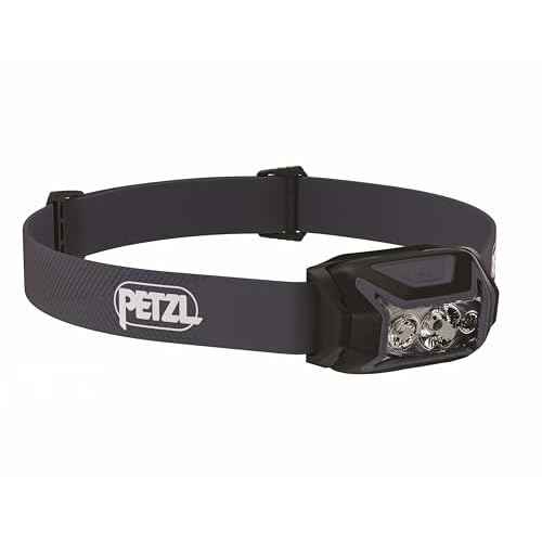 PETZL ACTIK Headlamp - Powerful 450 Lumen Light with Red Lighting, for Hiking, Climbing, Running, and Camping - Black