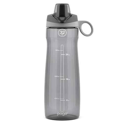Pogo Plastic Water Bottle with Chug Lid and Carry Handle, Reusable, BPA Free, Dishwasher Safe, Perfect for Travel, School, Outdoors, and Gym | 18oz, 32oz, 40oz, 64oz
