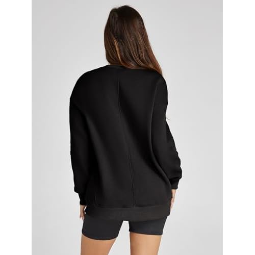 Glamaker Women's Crewneck Oversized Sweatshirt Fleece Long Sleeve Casual Comfy Hoodie Pullover Top Fall Fashion 2024