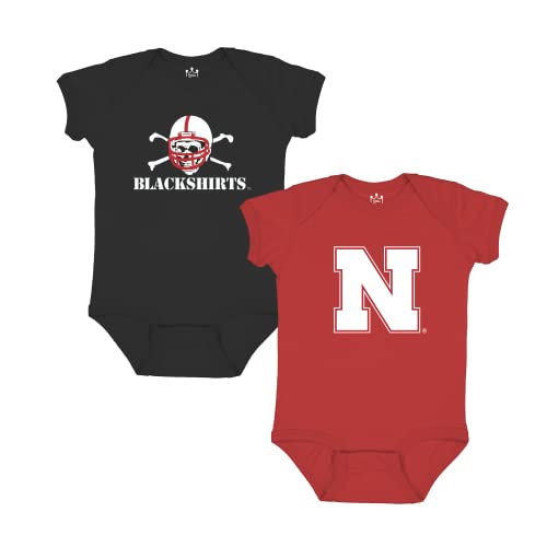 Little King NCAA Cornhuskers Baby Bodysuit 2 Pack Short Sleeve - 12 Months