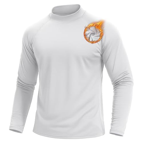 TACVASEN Mens Thermal Fleece Shirt Mock Turtle Neck Base Layer Long Sleeve Athletic Warm Undershirt Winter Running Tops