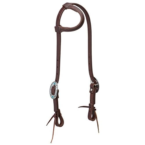 Weaver Leather 10-0606 Working Tack Designer Hardware Sliding Ear Headstall, Feather