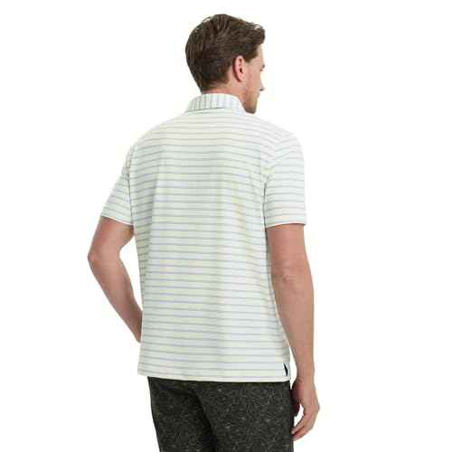 M MAELREG Mens Golf Shirts Dry Fit Moisture Wicking Performance Sports Short Sleeve Striped Collared Polo Shirts for Men