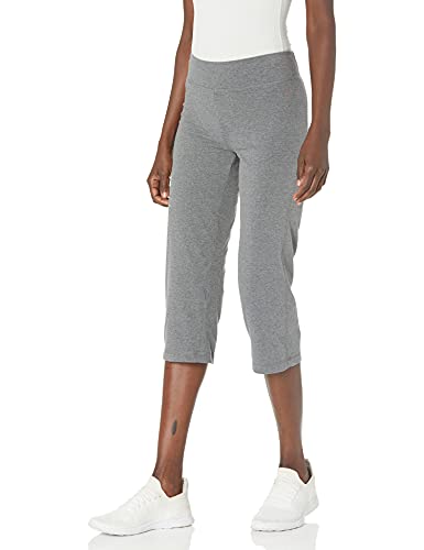 Danskin Women's Basic Capri Pants - Medium Charcoal Grey Heather
