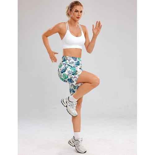 Quenteen Bermuda Shorts for Women 9" Knee Length Athletic Sweat Shorts High Waisted Yoga Jogger