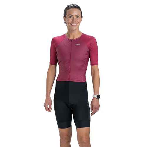 Zoot Women¡¯s Core Tri Aero FZ Racesuit, Short Sleeve Moisture-Wicking Triathlon Suit, Plush Chamois & Race Day Storage