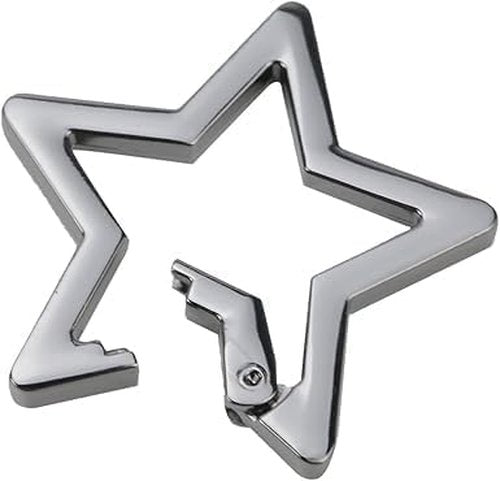 Zenarao Star Carabiner, Silver Star Shaped Stainless Steel Keychain Clip Carabiner Snap Hook Holder Hook Clip Key Holder Keychain for Keys and Wallet