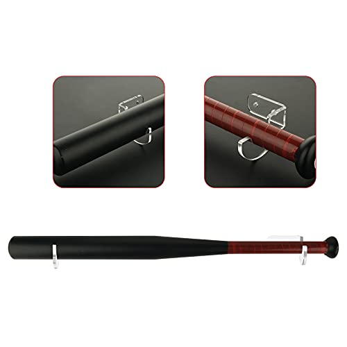 Cosmos Acrylic Baseball Bat Wall Mount Holder Set - Clear, Fits Up to 2" Barrel