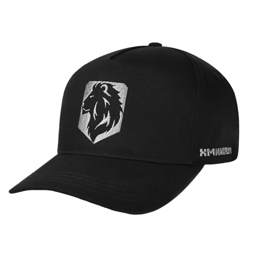 Unisex Lion Embroidery Fashion Baseball Cap with Adjustable Structure Cotton Cap Black