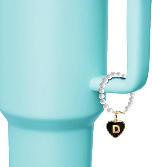 Rzjoke Stanley Charms for Handle - Cup Charm Personalized Water Bottle Letter, Initial Charm for Simple Modern Tumbler (Letter D)