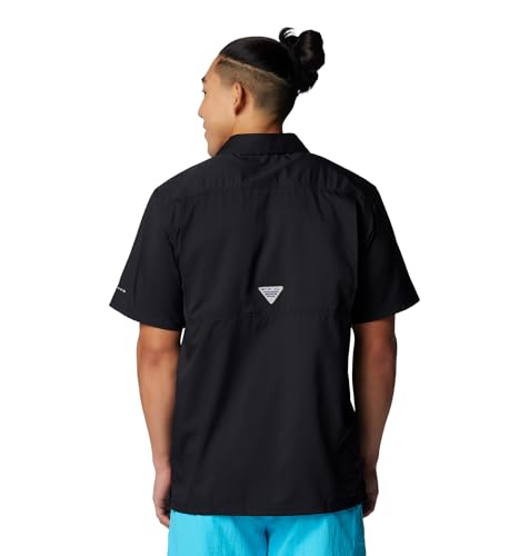 Men's PFG Slack Tide Camp Shirt - Large Black Sun Protection