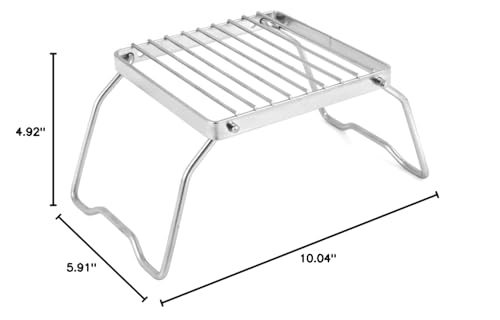 NUZAMAS Camping Grill Rack Stainless Steel Foldable Grill Stove Stand Ultralight Campfire Stand Portable Grill Grid for Camping Hiking BBQ Fishing