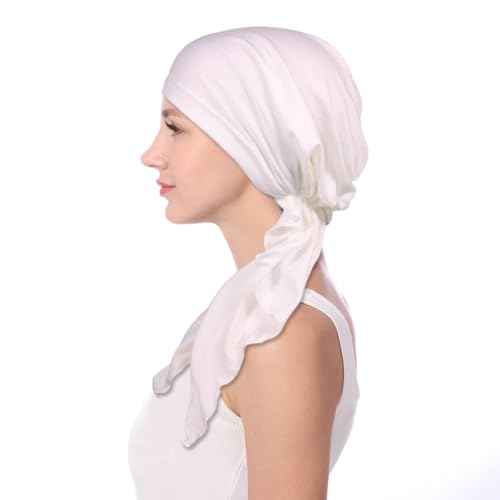 Pre Tied Chemo Head Scarf for Women - Slip On Bandana Headwrap Caps Cancer Turban Sleep Hair Cover Hat