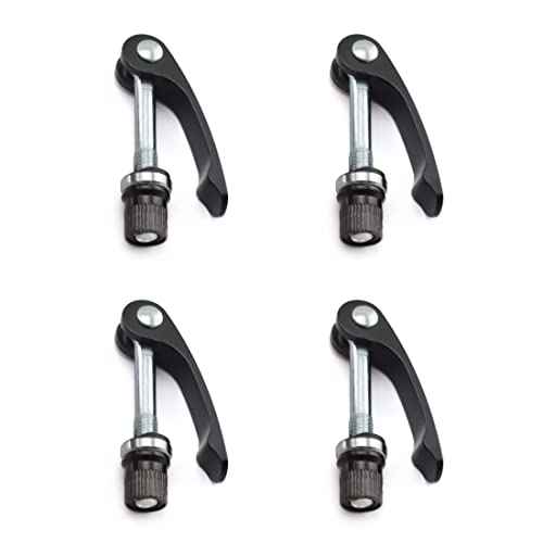 Bike Seat Post Clamp Quick Release Pin M8 (7.5mm) x 65mm High-strength Aluminum Alloy Bicycle Seatpost Binder Bolt, 4PCS Black