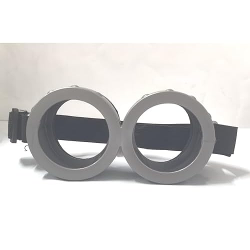 3 PCS Halloween Costume Accessories Adult Yellow Beanie Hat Steampunk Glasses Black Gloves for Men Dress up Cosplay Party