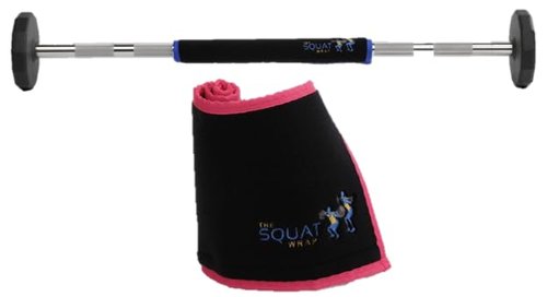 The Squat Towel | Squat Wrap (Short) | Thin Bar Pad Wrap. Hugs-The-Bar. Secures to Standard & Olympic Barbells. Great for Squats, Lunges, & Leg Day. (Hot Pink)