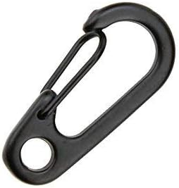 Mini Hanging Buckle, Uning Pack of 20Pcs Metal Spring Backpack Clasps Carabiners Hook EDC Keychain Fishing Camping Bottle Hooks Paracord Tactical Survival Gear (Black)