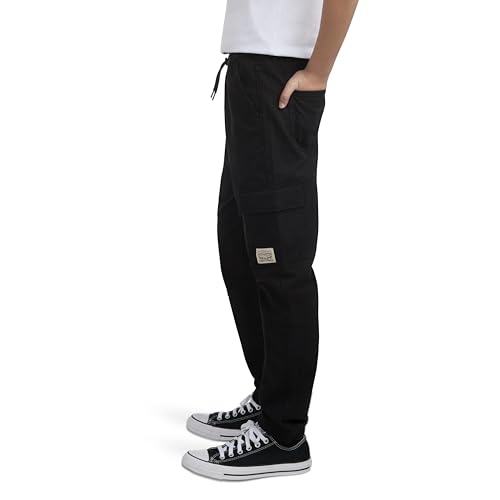 Kids Cargo Jogger Pants Large Black - Unisex Children's Activewear