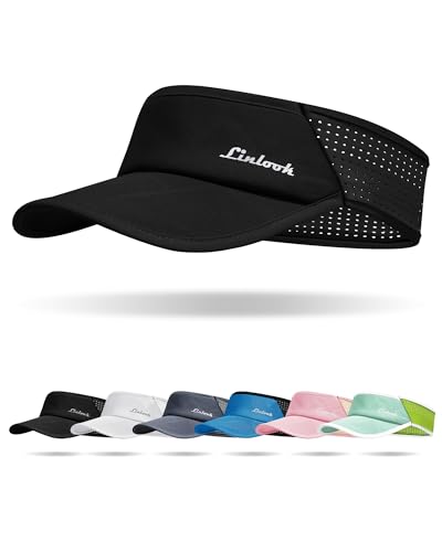 Black Sports Sun Visor for Men & Women Breathable Mesh Foldable Cooling Hat for Running Golf Tennis Hiking