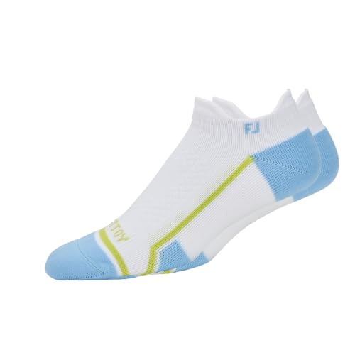 Women's TechD.R.Y. Roll Tab Socks White Blue - Recycled Athletic Compression Socks