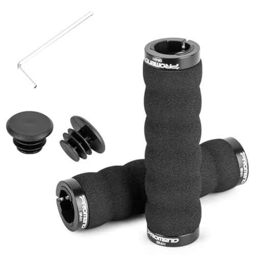 Foam Bike Grips - Soft Comfortable Non-Slip Handlebar Grips with Aluminum Alloy-Lock Design for BMX, Mountain MTB, Beach Cruisers, Scooters
