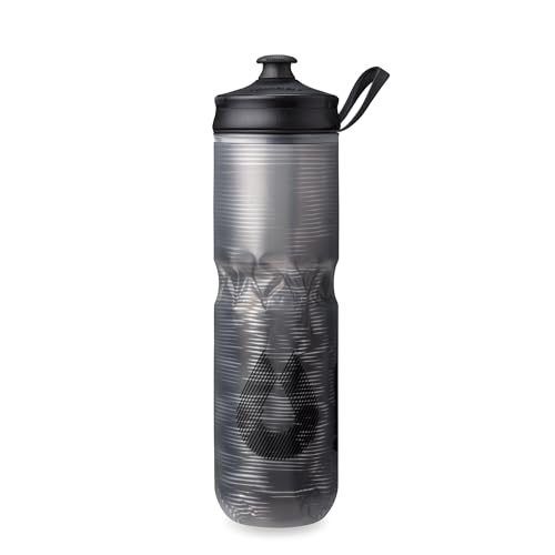 HydraPak | Polar Bottle - Polar Sport Insulated Water Bottle - BPA-Free, Sport & Bike Squeeze Bottle with Handle (Pulse Black, 700ml / 24oz)