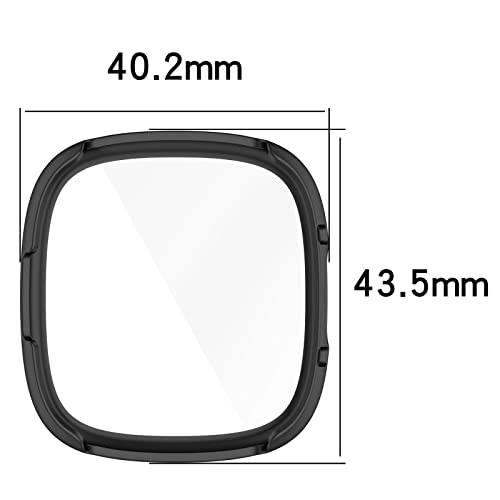 3 Pack Fitbit Versa 4 & Sense 2 Screen Protector Cases - Black, Silver, Rose Gold