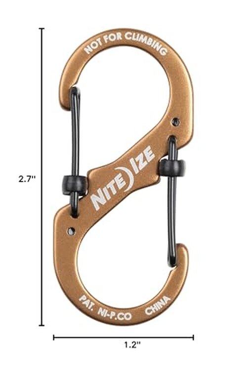 Nite Ize S-Biner SlideLock Aluminum - Durable Dual Carabiner - Locking Aluminum S-Biner - Secure Keys & Gear with Lockable Carabiner - Size 3, Blue (4 Pack)