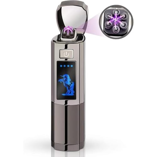 Triple Arc Plasma Lighter ? Windproof Flameless Electric Lighter Rechargeable with LED Battery Indicator ? Survival Lighter for Camping, Hiking, Outdoor Adventures