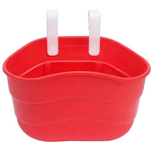 Tricycle Basket, Kids Bike Bag for Girls Boys Toddler, Front Handlebar Scooter Balance Bicycle Trike Small Saddlebag with Screw-Free Hanging Hooks, Plastic Detchable Storage Container Accessories, Red