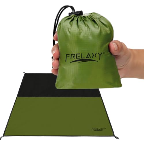 Frelaxy Pocket Picnic Blanket, Waterproof Sandproof Beach Mat, Compact Camping Tarp for Festivals, Hiking, Travel, Outdoor Recreation