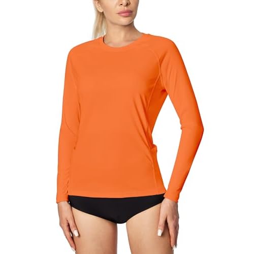 IUGA Rash Guard for Women UPF 50+ SPF UV Protection Long Sleeve Workout Tops with Pockets Dry Fit Hiking Swim Shirt