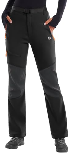 IUGA Women's Snow Pants Waterproof Insulated Ski Hiking Outdoor Small Black