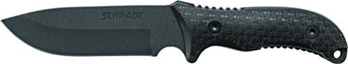 Schrade Delta Class Bedrock Sheepsfoot Fixed Blade with 10.4in Stainless Steel Blade, TPE Handle for Outdoor Survival, Camping, Bushcraft