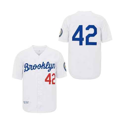 Men's Black Legend Baseball Jersey #42 Vintage Embroidered Retro Hip Hop Jersey Stitched