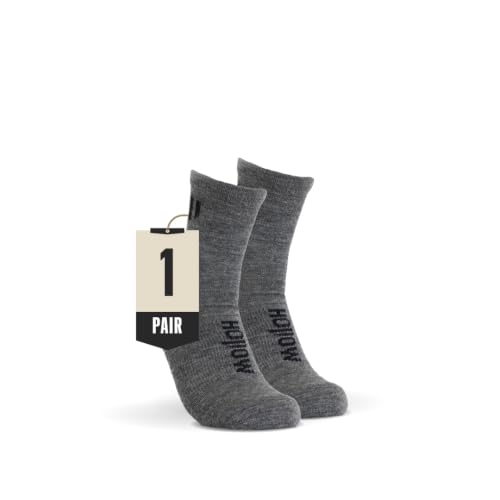HOLLOW Alpaca Ankle Socks for Men & Women - Moisture Wicking, Large Grey - 1 Pair
