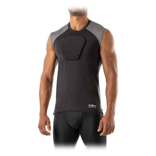 McDavid Chest Protector Baseball Heart Guard Sternum Protection for Adults. Compression Shirt with HEX Padded Shirt