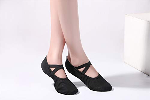 Women Canvas Ballet Slippers Dance Shoes for Adults
