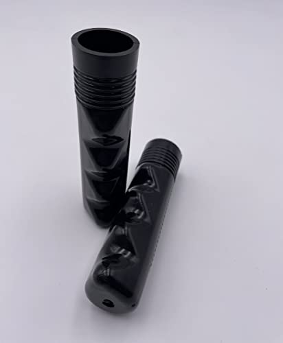 1 Inch Non-Slip Finger Groove Handlebar Grips - Classic Ribbed PVC Pair