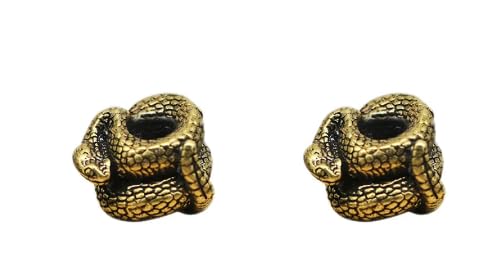 StarWay 2pcs New Snake EDC Out Brass Knife Beads Umbrella Rope Cord Outdoor Knife Pendant Paracord Lanyard Bead