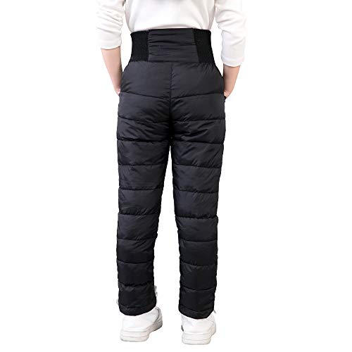 Kids Snow Pants Winter Warm Trousers - Black, Size 6 / F-A01 Black