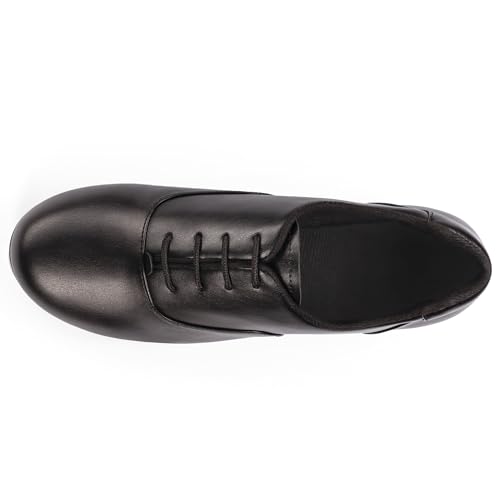 Unisex Leather Tap Shoes for Dance - Black, 9 Women / 8 Men - Linodes