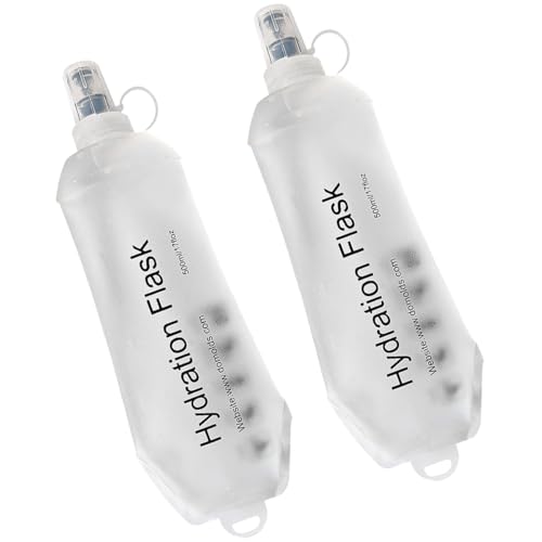 2pcs 500ml Collapsible TPU Soft Water Bottles for Hiking Running Cycling