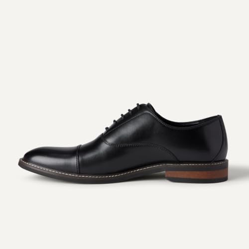 Men's Black Cap Toe Oxford Dress Shoes - Size 10