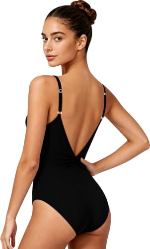 Women Princess Ballet Leotard - Adjustable Camisole Dance Leotard, Medium Black
